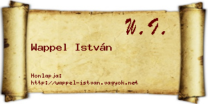 Wappel István névjegykártya
